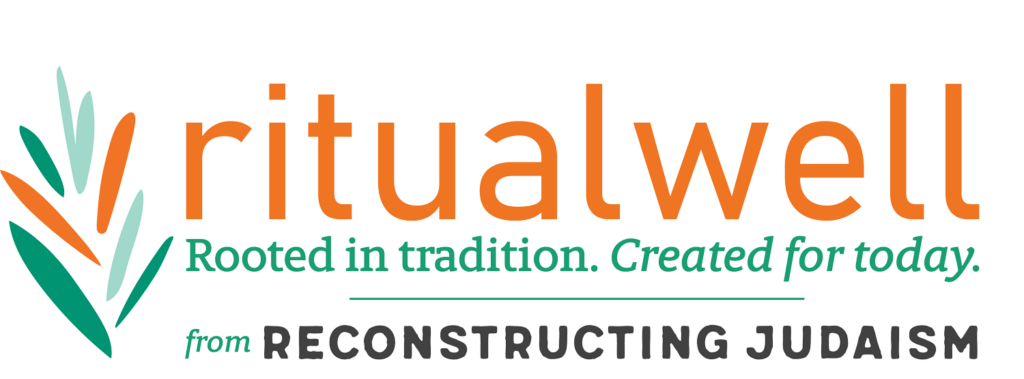 Ritualwell logo with the tagline Rooted in tradition. Created for today. and from Reconstructing Judaism.