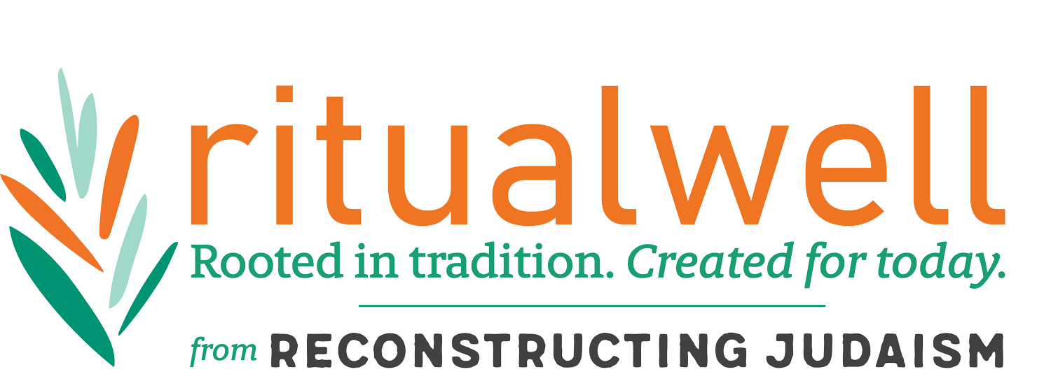 Ritualwell logo with the tagline Rooted in tradition. Created for today. and from Reconstructing Judaism.