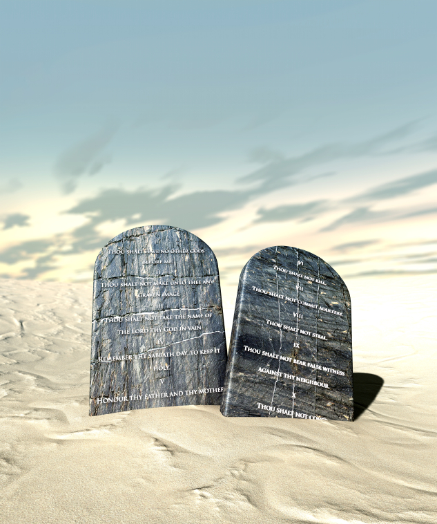 ten commandments on tablets in the desert