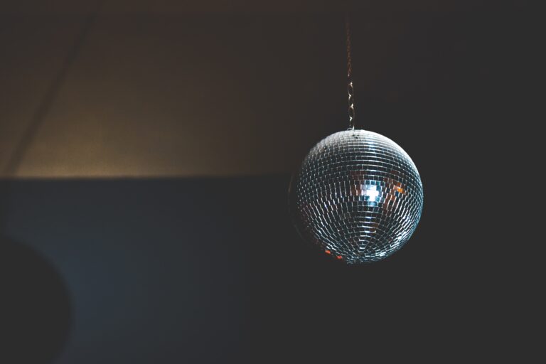 disco ball in dark room