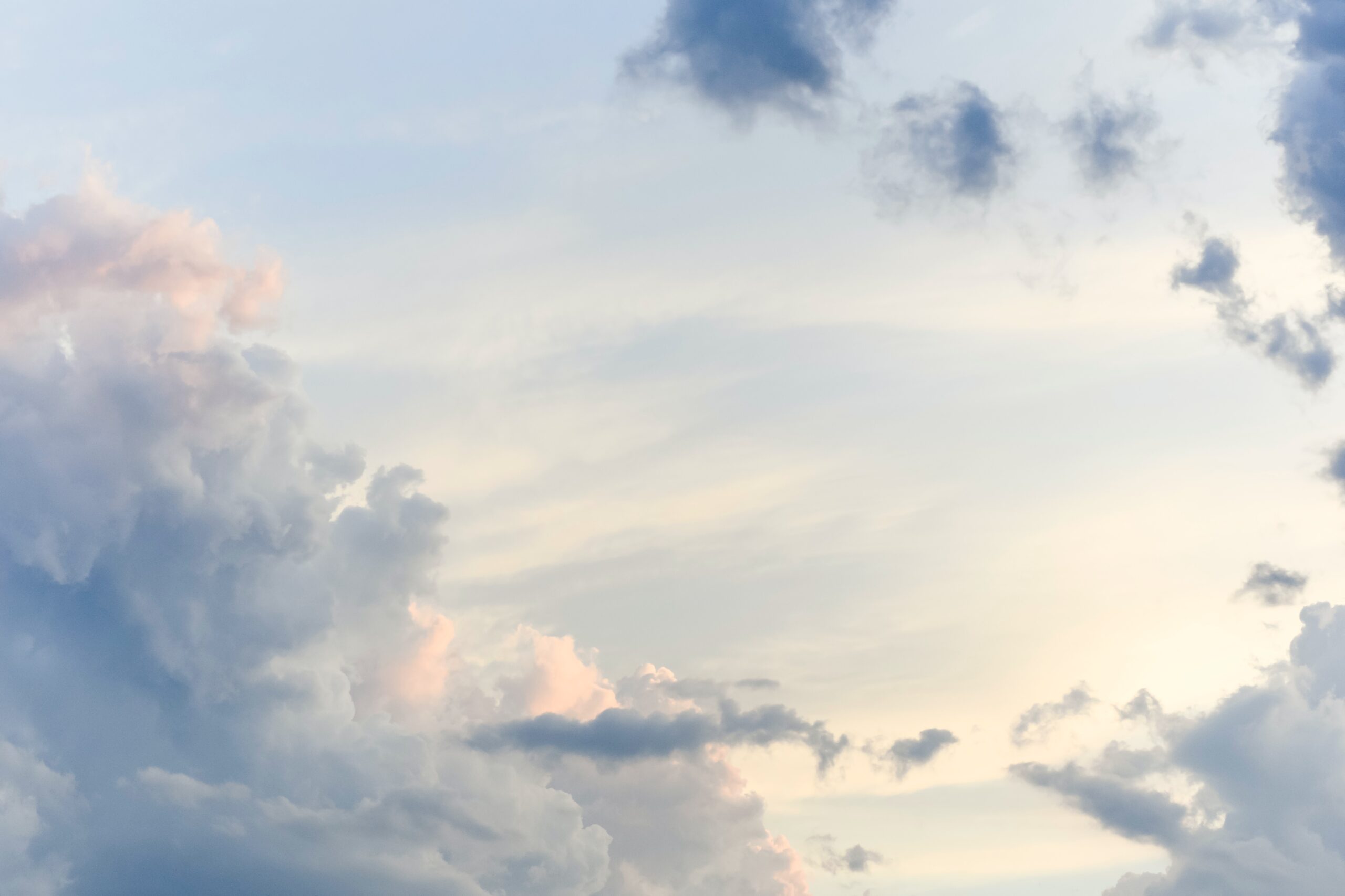 a sky of blue clouds