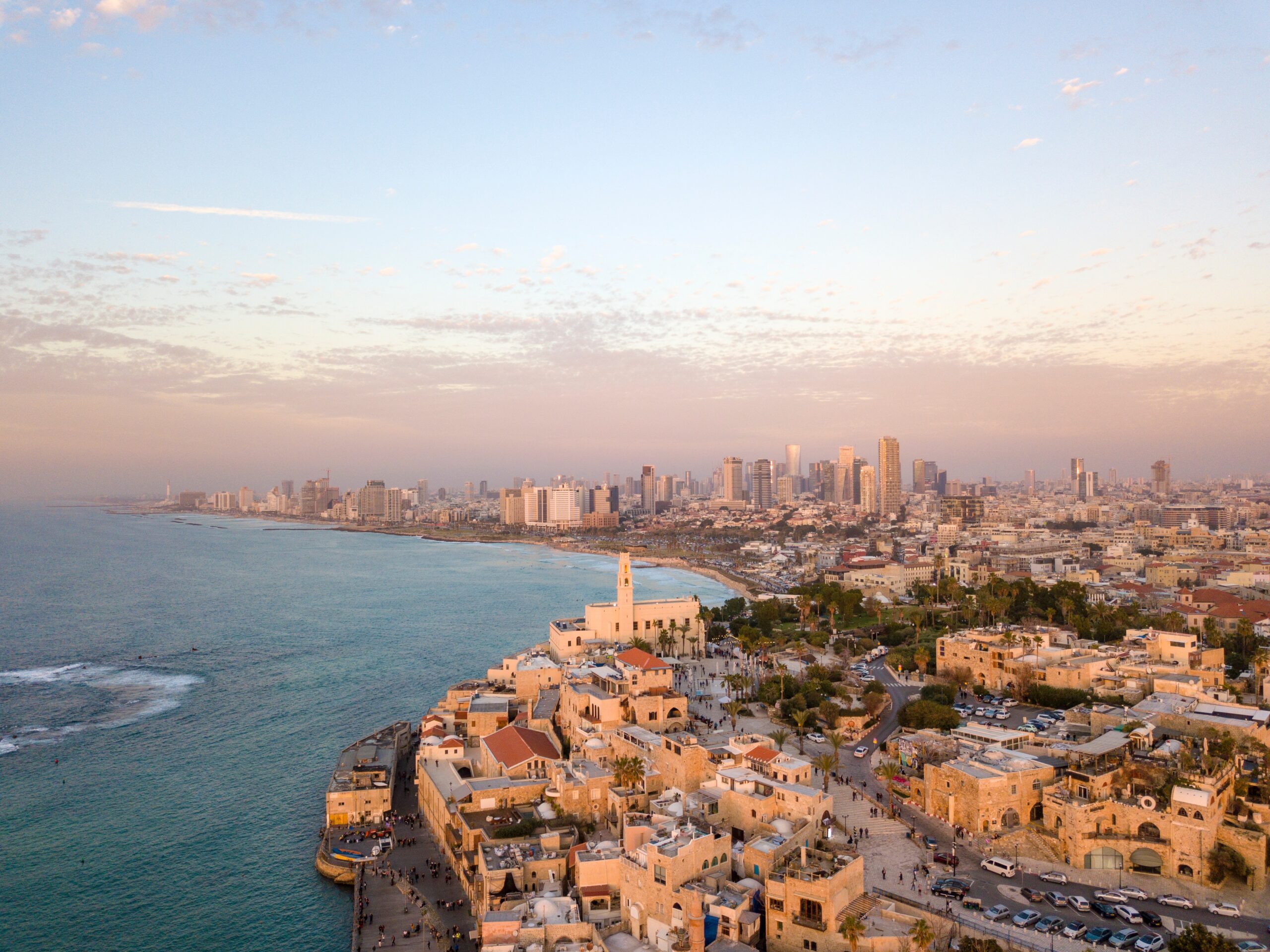 a skyline in Israel, overlooking the Sea