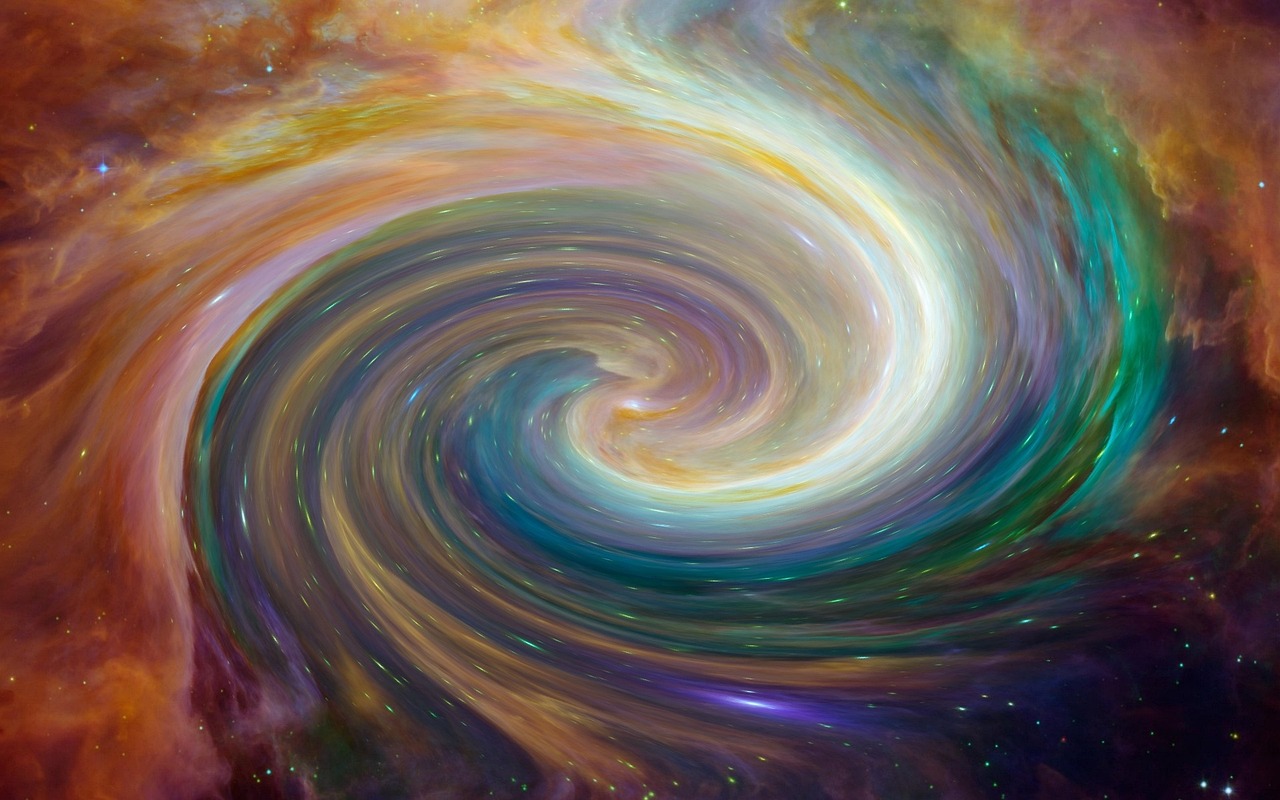 swirling colors of a galaxy