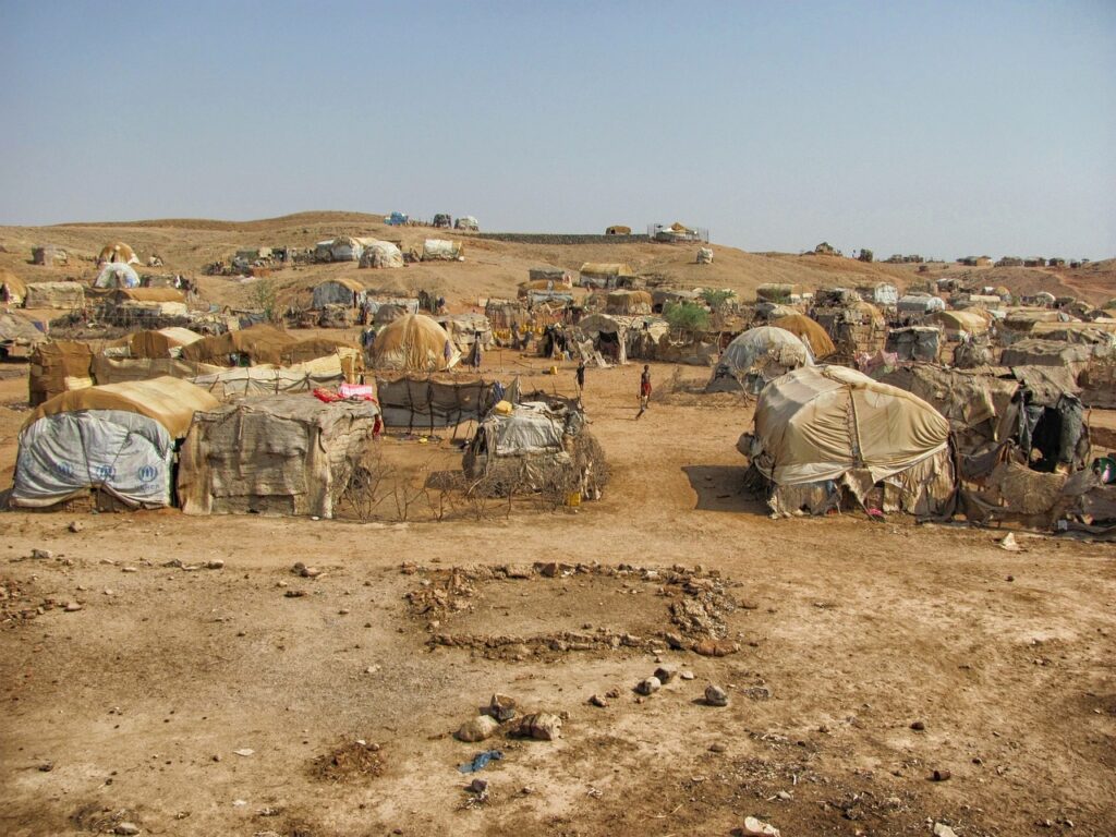 tents camped in the desert