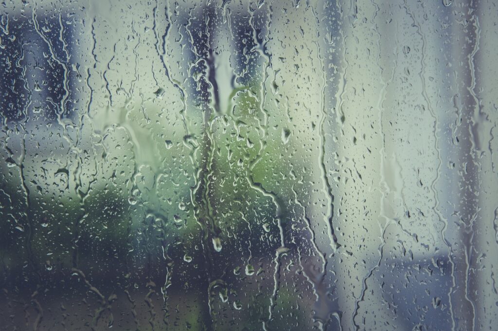 rain against a window