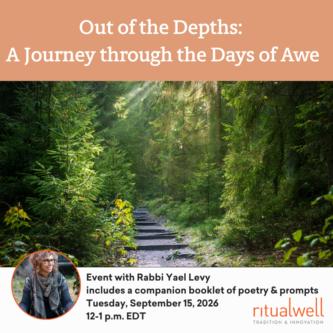 A forest path with sunlight streaming in. Rabbi Yael Levys event details are listed below.