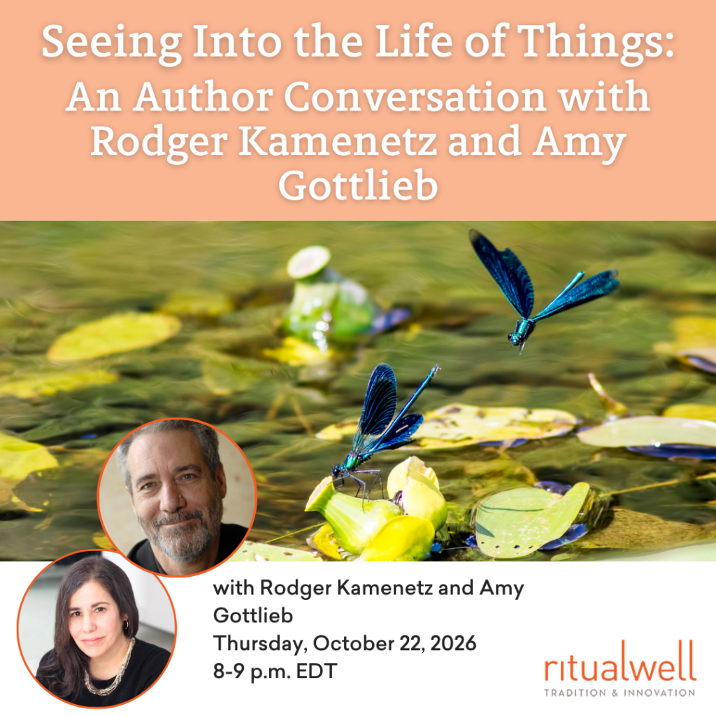 Event flyer for an author conversation with Rodger Kamenetz and Amy Gottlieb on October 22, 2026, at 8 p.m. EDT.