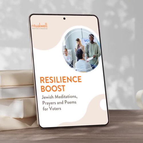 a phone shows the cover of the Resilience Boost packet