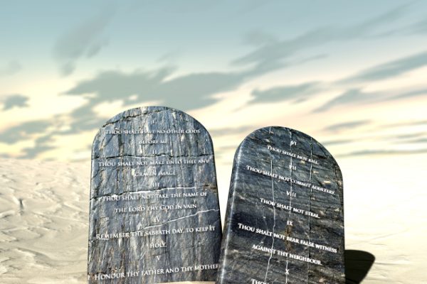ten commandments on tablets in the desert