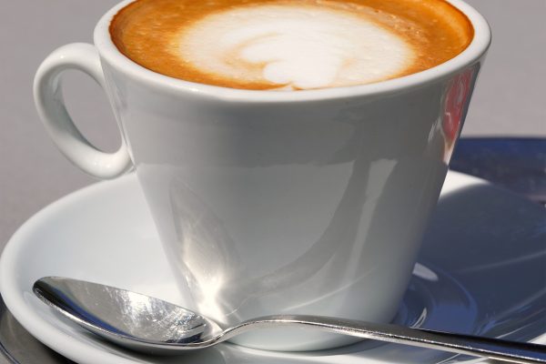a cup of foamy cappuccino