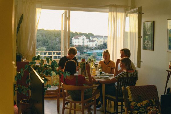family at dinner table