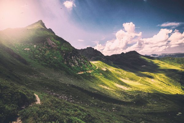 green mountains above a green valley