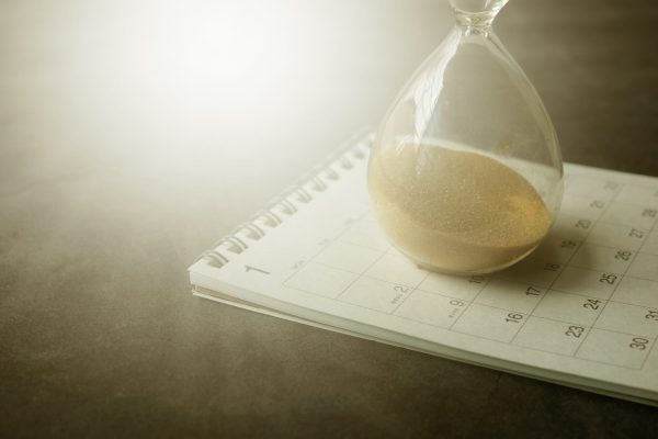 hourglass and calendar