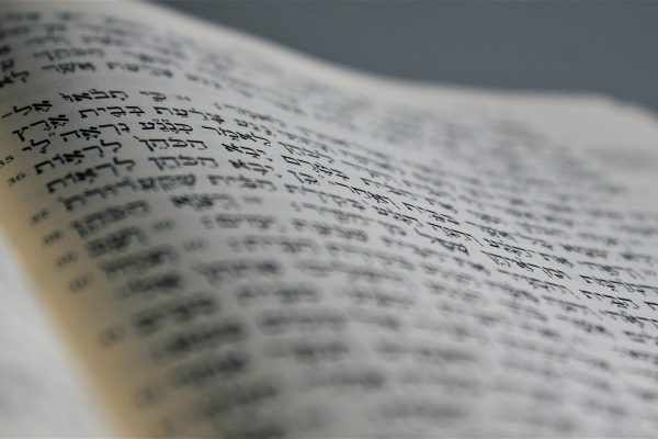 close up of a page of tanakh