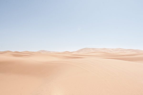 The desert reaches into the sky