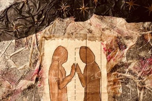 Artwork of two women as shadows facing each other