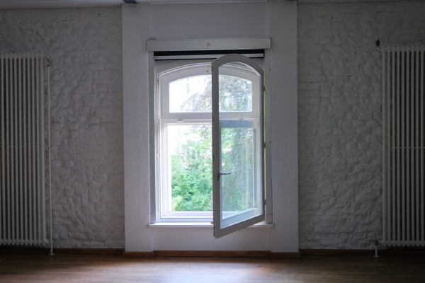 Open window with white frame