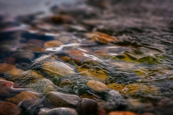 a stream running over rocks