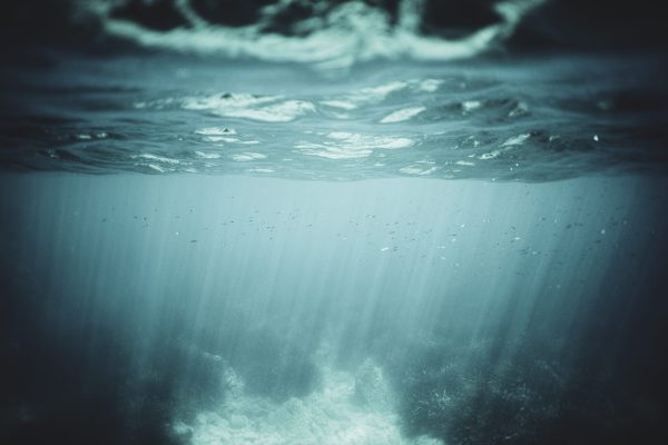 water lit from above